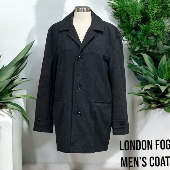 LONDON FOG Men’s Wool Blend Classic Single Breasted Coat in the Size Medium - Picture 1 of 16